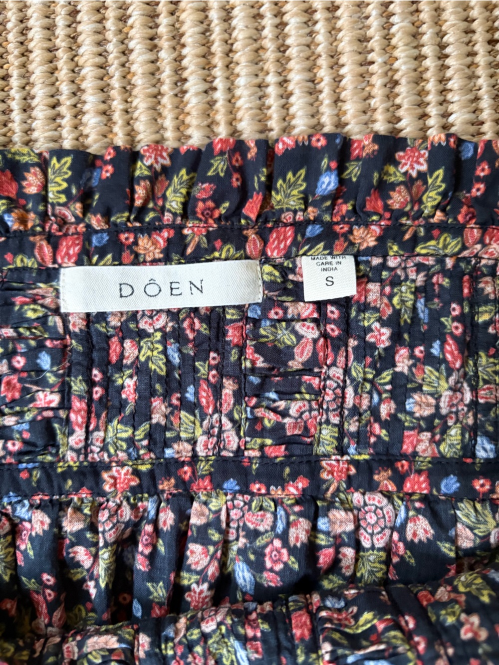Doen Navy Floral Smocked Top (Agotha Top in Noir Forest Floral) - Picture 2 of 3